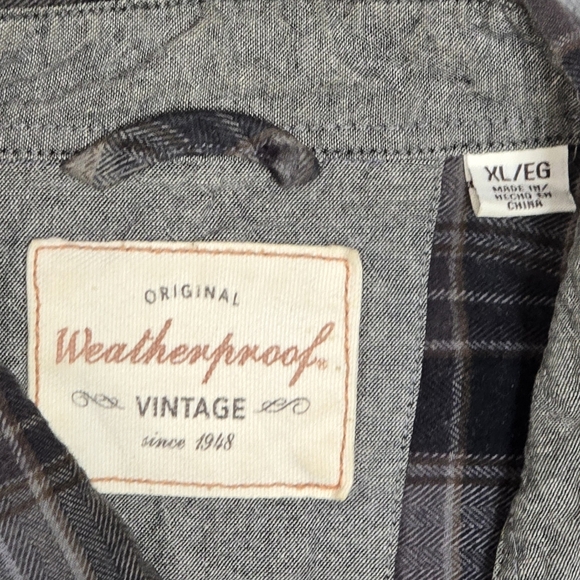Weatherproof Vintage Men's Plaid Shirt - Black and Gray Size XL - Picture 2 of 4